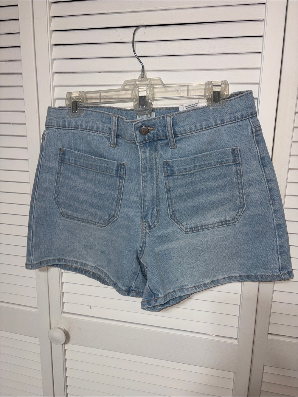Time and Tru Light Blue High-Rise Denim Shorts